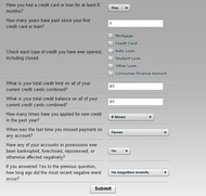 Credit Score Estimator Calculator screenshot